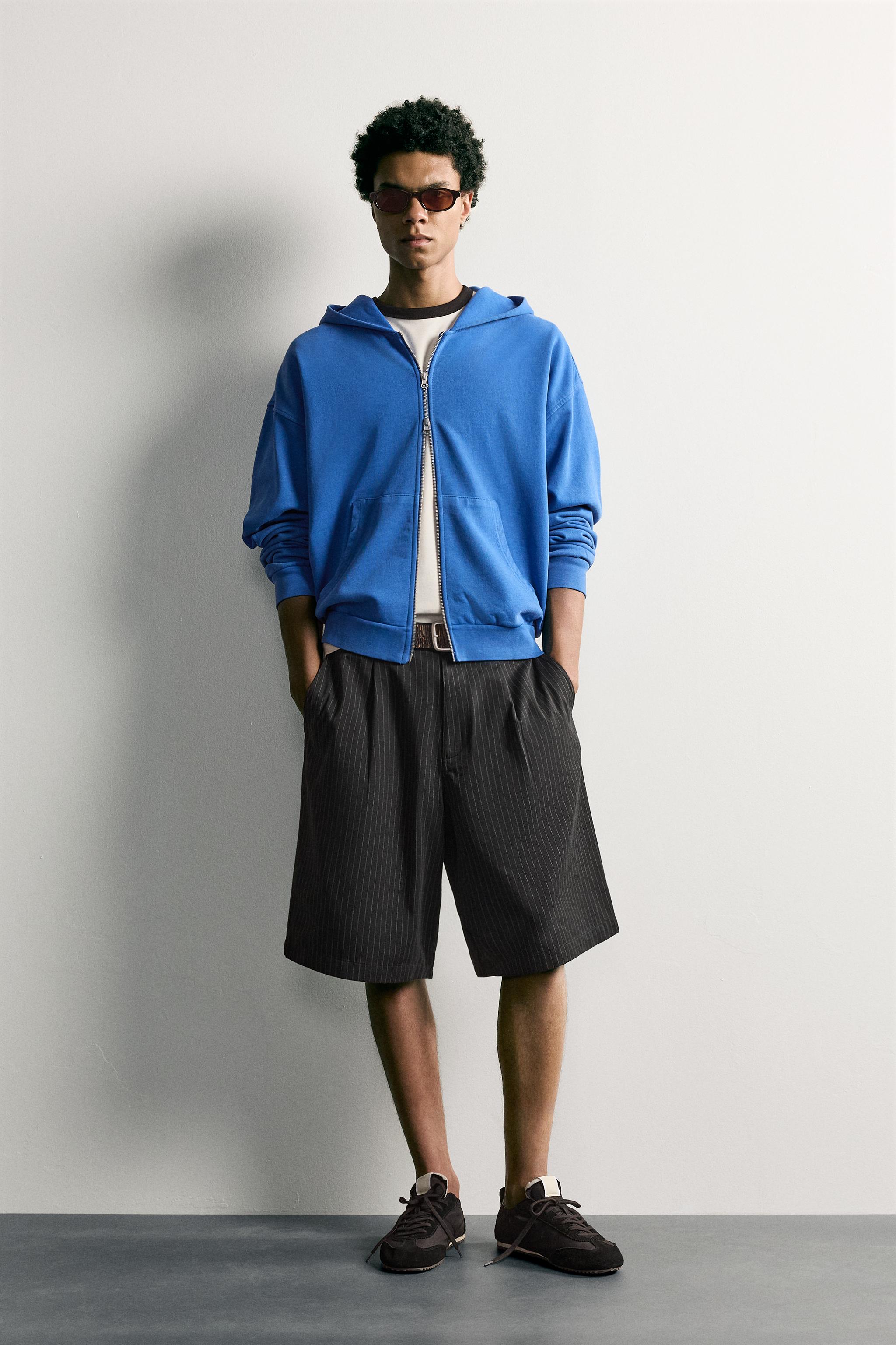 PINSTRIPE BAGGY FIT SHORTS